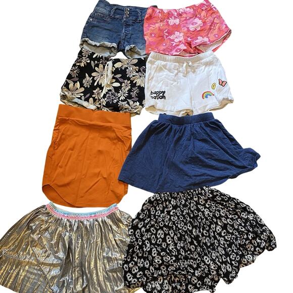 Faded Glory Other - LotOf8 Girls Shorts Skirts S/10 Mixed Brands Summer Beach Sports Outdoors Comfy